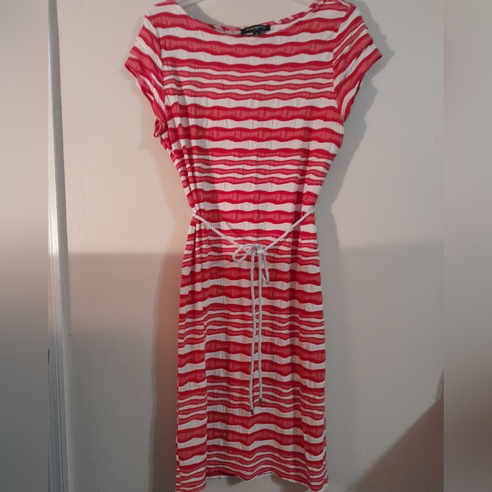 Striped short-sleeve dress